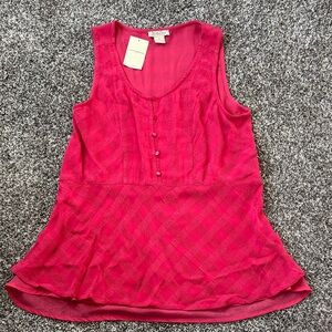 Lucky Brand Hot Pink Textured Sleeveless Camisole